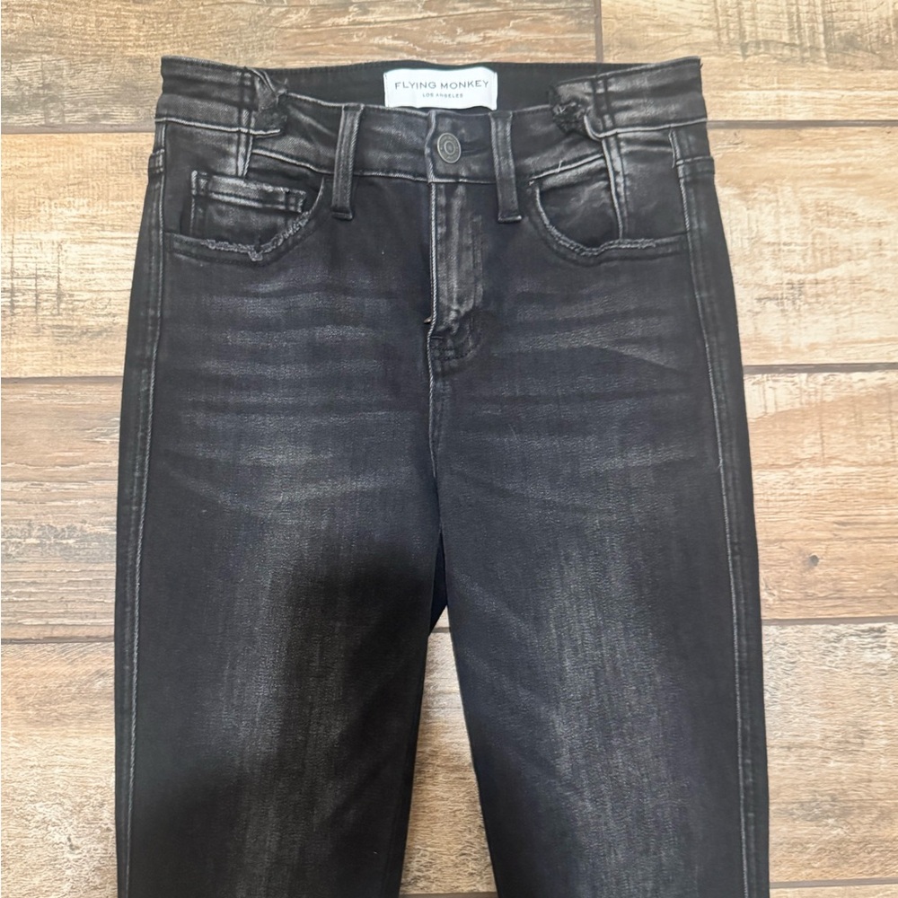 NWT Flying Monkey Black MidRise Skinny Jeans Size 3/25 - Picture 3 of 6